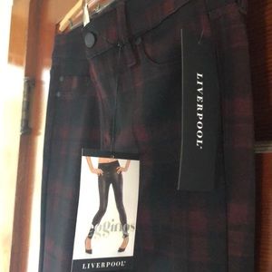 Liverpool Jacqueline Printed Skinny Pants Burgundy